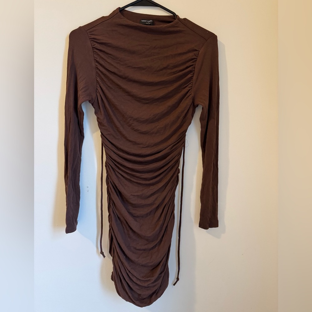 Naked Wardrobe Chocolate Brown Dress